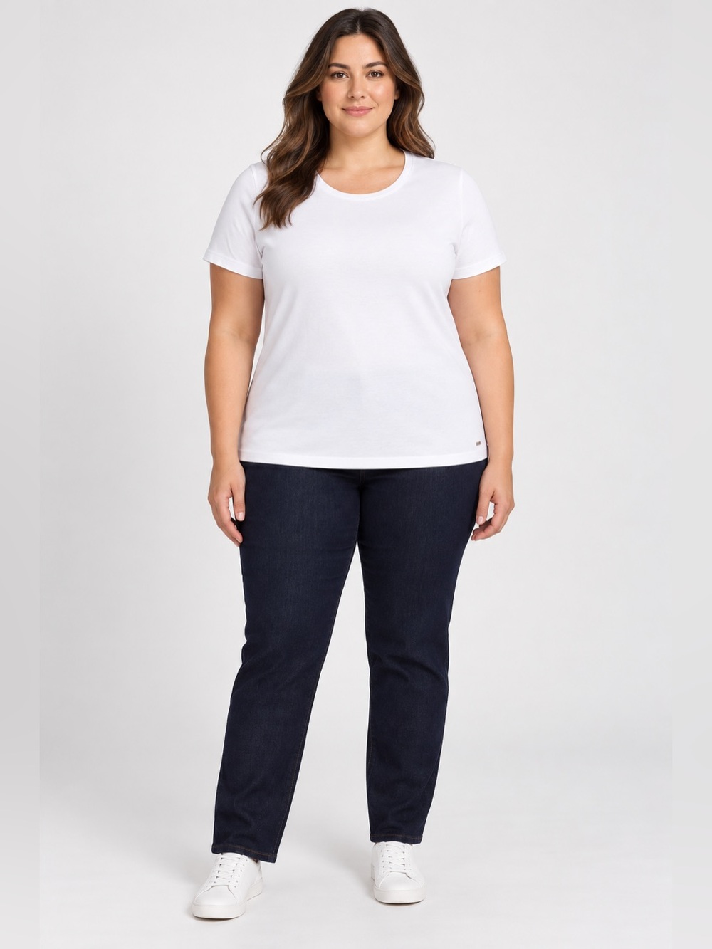 DKNY Women's Short-Sleeve Crewneck Tee in White